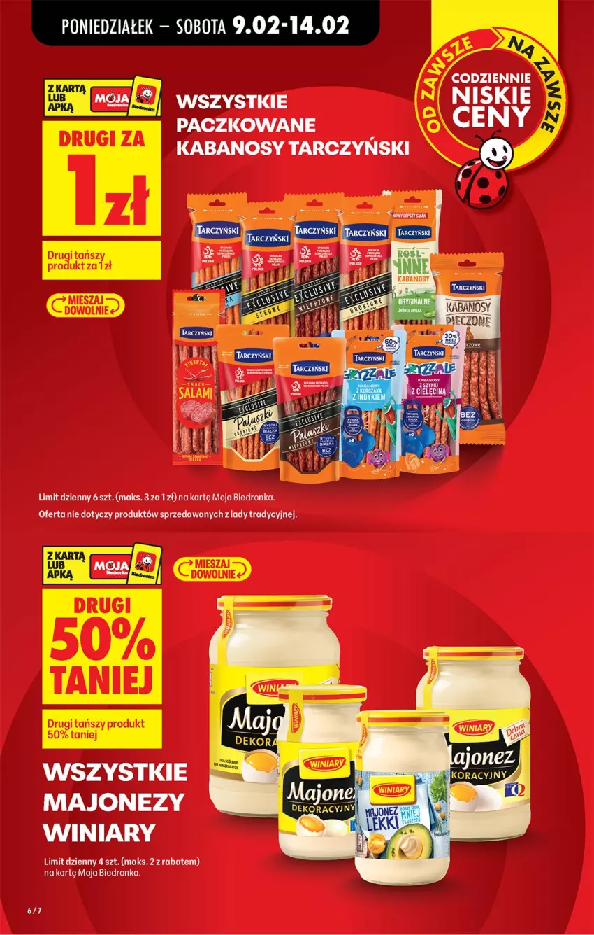Gazetka promocyjna Biedronka - Gazetka - ważna 09.02 do 16.02.2026 - strona 8 - produkty: Kabanos, Majonez, Tarczyński, Winiary