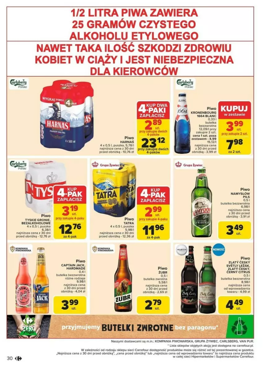 Gazetka promocyjna Carrefour - ważna 13.01 do 19.01.2025 - strona 24 - produkty: Captain Jack, Carlsberg, Gra, Namysłów, Piec, Piwa, Piwo, Pur, Tera, Tyskie