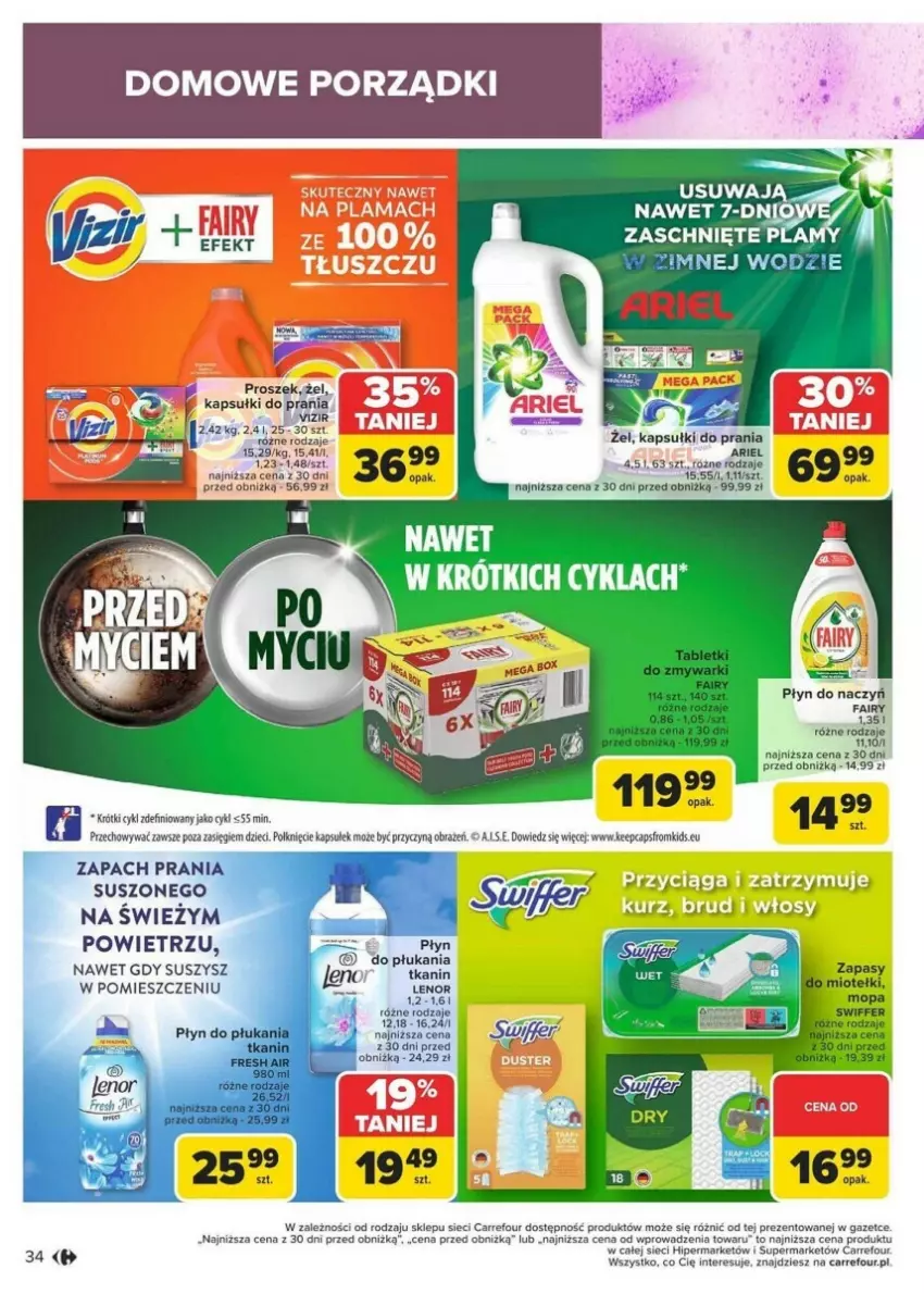 Gazetka promocyjna Carrefour - ważna 13.01 do 19.01.2025 - strona 28 - produkty: Ariel, Dzieci, Fa, Fairy, Kapsułki do prania, Lenor, Por