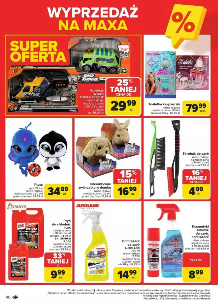 Gazetka promocyjna Carrefour - ważna 13.01 do 19.01.2025 - strona 35 - produkty: Fa, Odmrażacz do szyb, Płyn do chłodnic, Skrobak do szyb, Tera, Toaletka