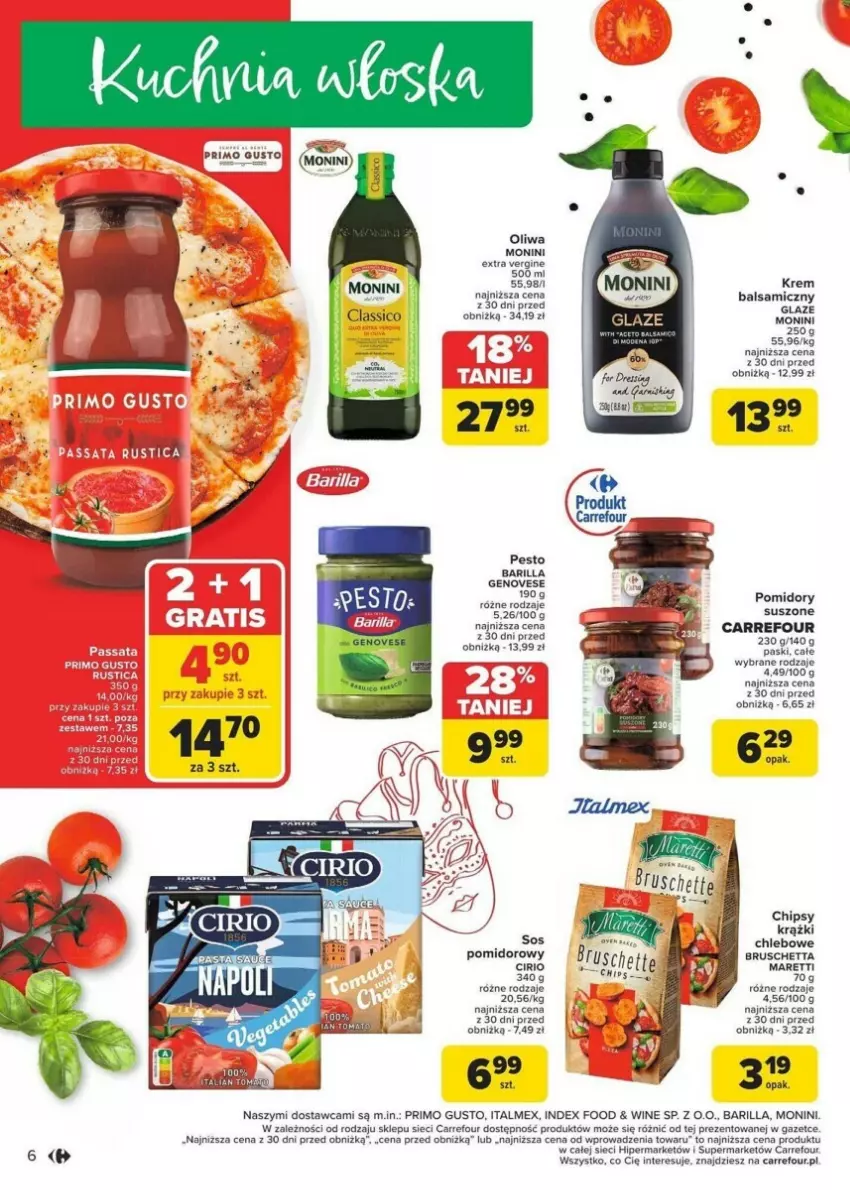 Gazetka promocyjna Carrefour - ważna 13.01 do 19.01.2025 - strona 48 - produkty: Barilla, Chipsy, Chleb, Monini, Oliwa, Pesto, Pomidory