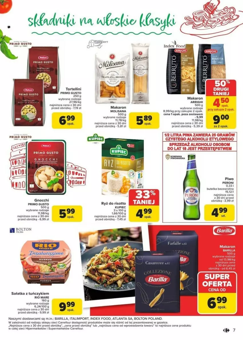 Gazetka promocyjna Carrefour - ważna 13.01 do 19.01.2025 - strona 49 - produkty: Barilla, Gnocchi, Gra, Isana, Kupiec, LG, Makaron, Piec, Piwa, Piwo, Por, Rio Mare, Ryż, Ryż do risotto, Sałat, Sałatka, Tuńczyk