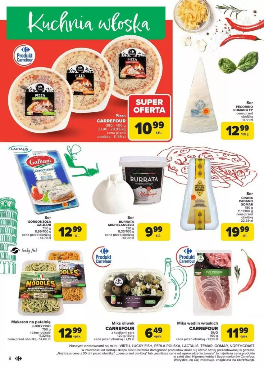 Gazetka promocyjna Carrefour - ważna 13.01 do 19.01.2025 - strona 50 - produkty: Burrata, Fa, Galbani, Gorgonzola, Gra, Makaron, Pecorino, Ser