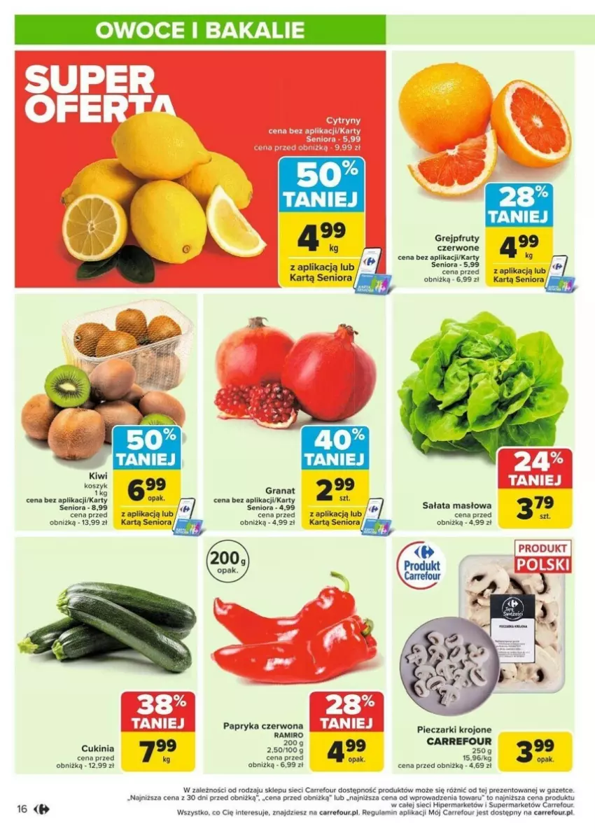 Gazetka promocyjna Carrefour - ważna 13.01 do 19.01.2025 - strona 8 - produkty: Gra, Granat, Grejpfrut, Masło, Owoce, Papryka, Papryka czerwona, Piec, Pieczarki krojone, Sałat, Sałata masłowa