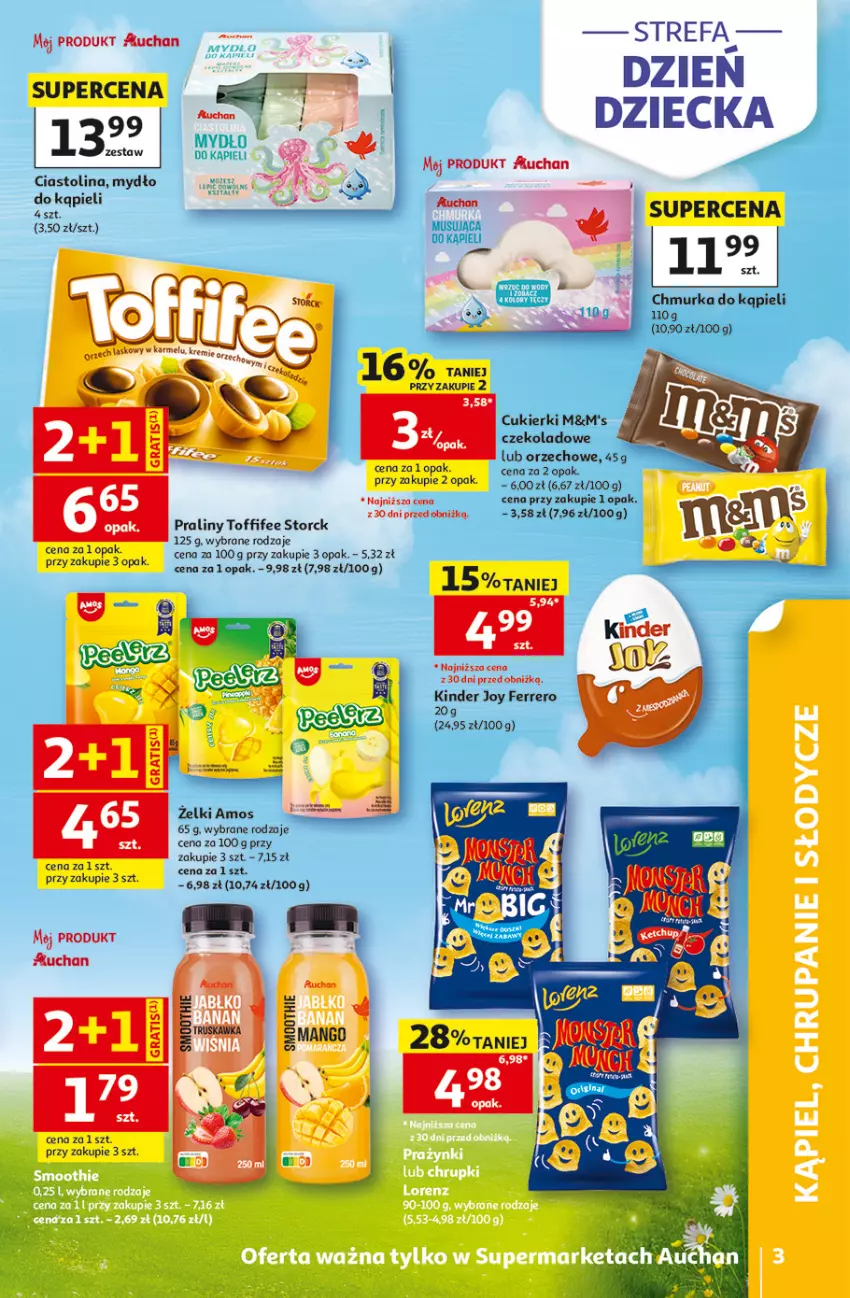 Gazetka promocyjna Auchan - 30 Lat Supermarket - ważna 28.05 do 03.06.2026 - strona 3 - produkty: Cukier, Cukierki, Fa, Ferrero, Kinder, Mydło, Praliny, Toffifee
