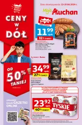 Gazetka promocyjna Auchan - Gazetka CENY W DÓŁ Moje Auchan - Gazetka - ważna od 19.06 do 19.06.2024 - strona 1 - produkty: Piwo, BIC, Kawa ziarnista, Pekpol, Kawa, Tyskie, Grill