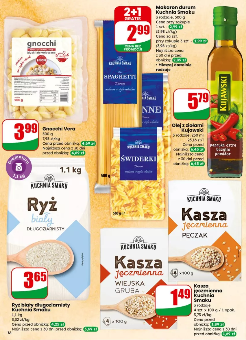 Gazetka promocyjna Dino - Gazetka 05 / 2026 - ważna 27.01 do 03.02.2026 - strona 18 - produkty: Bazyl, Bazylia, Gnocchi, Gra, Kasza, Kuchnia, Kujawski, Makaron, Olej, Rum, Ryż, Ryż biały, Spaghetti