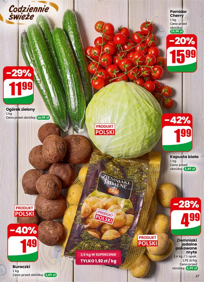 Gazetka promocyjna Dino - Gazetka 05 / 2026 - ważna 27.01 do 03.02.2026 - strona 27 - produkty: Buraczki, Ogórek, Ziemniaki