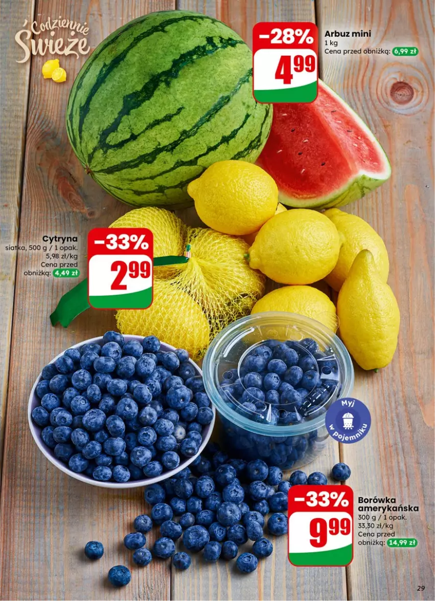 Gazetka promocyjna Dino - Gazetka 05 / 2026 - ważna 27.01 do 03.02.2026 - strona 29 - produkty: Arbuz, Borówka, Borówka amerykańska