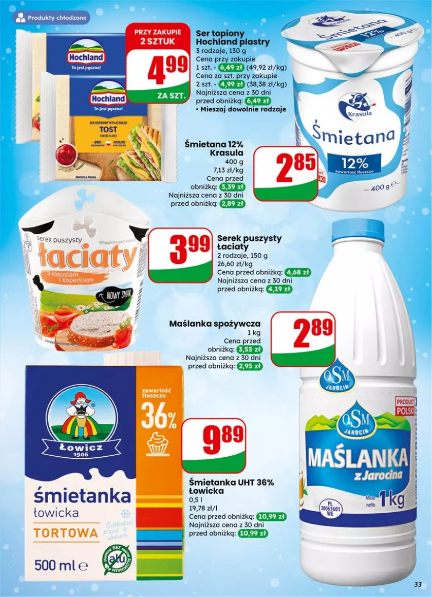Gazetka promocyjna Dino - Gazetka 05 / 2026 - ważna 27.01 do 03.02.2026 - strona 33 - produkty: Hochland, Maślanka, Ser, Ser topiony, Serek, Serek puszysty, Top