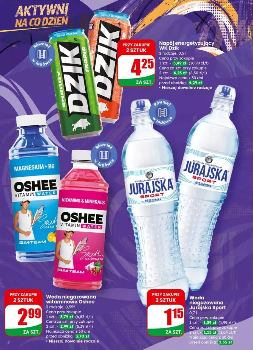 Gazetka promocyjna Dino - Gazetka 05 / 2026 - ważna 27.01 do 03.02.2026 - strona 4 - produkty: Lion, Napój, Oshee, Por, Sport, Woda, Woda niegazowana