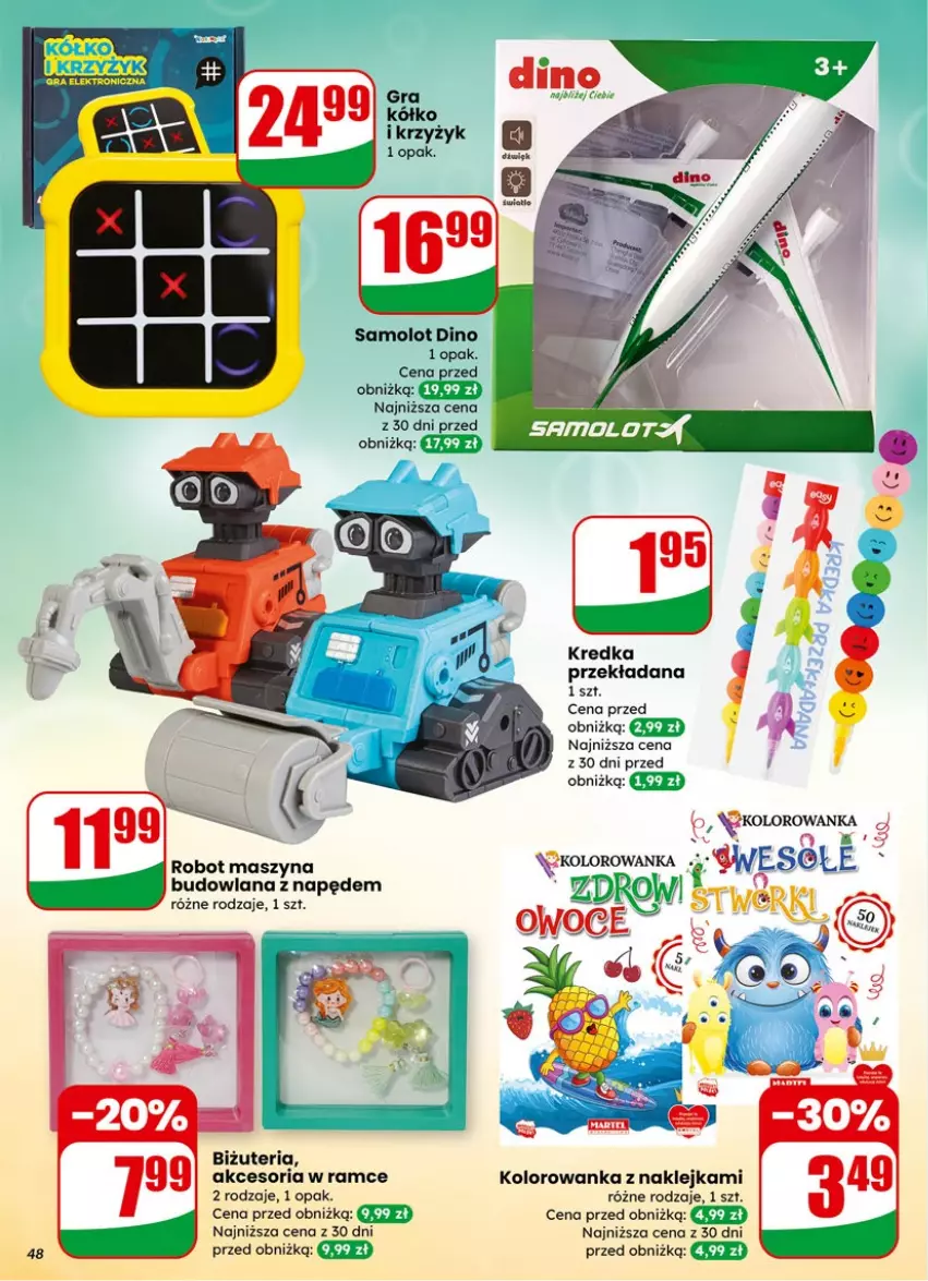 Gazetka promocyjna Dino - Gazetka 05 / 2026 - ważna 27.01 do 03.02.2026 - strona 48 - produkty: Amol, Klej, Kolorowanka, Kredka, LANA, Robot, Samolot, Szyna