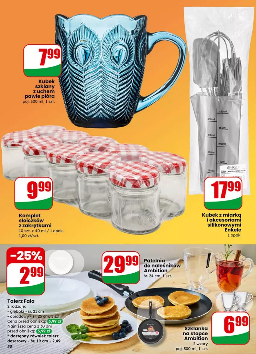 Gazetka promocyjna Dino - Gazetka 05 / 2026 - ważna 27.01 do 03.02.2026 - strona 50 - produkty: Ambition, Deser, Fa, Kubek, Patelnia, Ser, Szklanka, Talerz, Talerz deserowy, Top