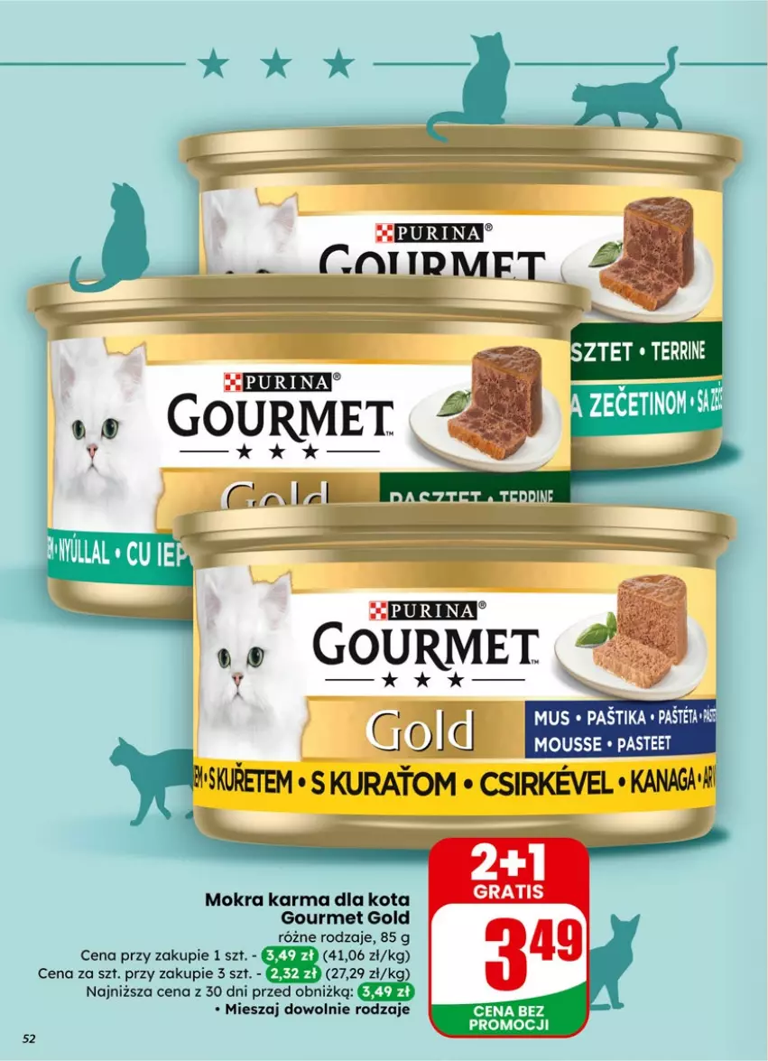 Gazetka promocyjna Dino - Gazetka 05 / 2026 - ważna 27.01 do 03.02.2026 - strona 52 - produkty: Gourmet Gold, Mokra karma, Pur, Purina