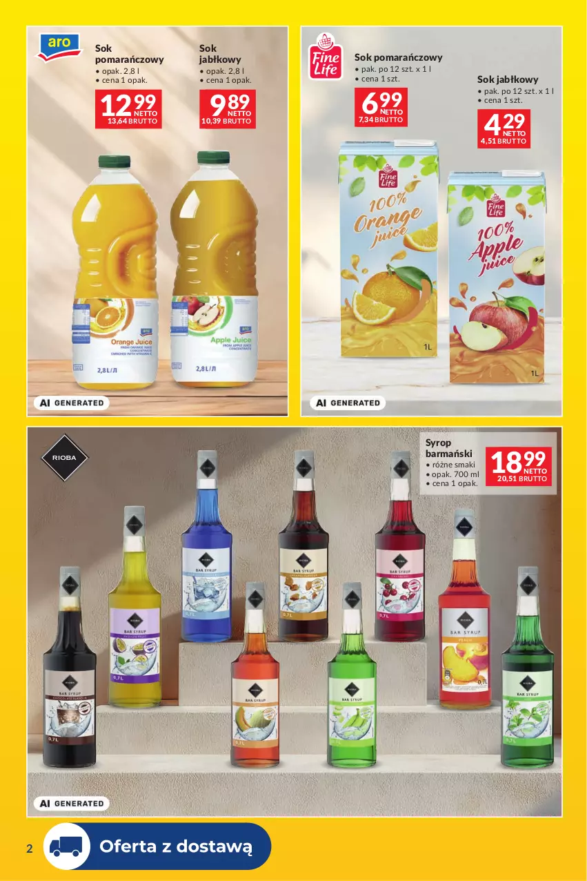 Gazetka promocyjna Makro - Dostawy dla gastronomii - ważna 01.10 do 31.10.2026 - strona 2 - produkty: Sok, Sok jabłkowy, Sok pomarańczowy, Syrop
