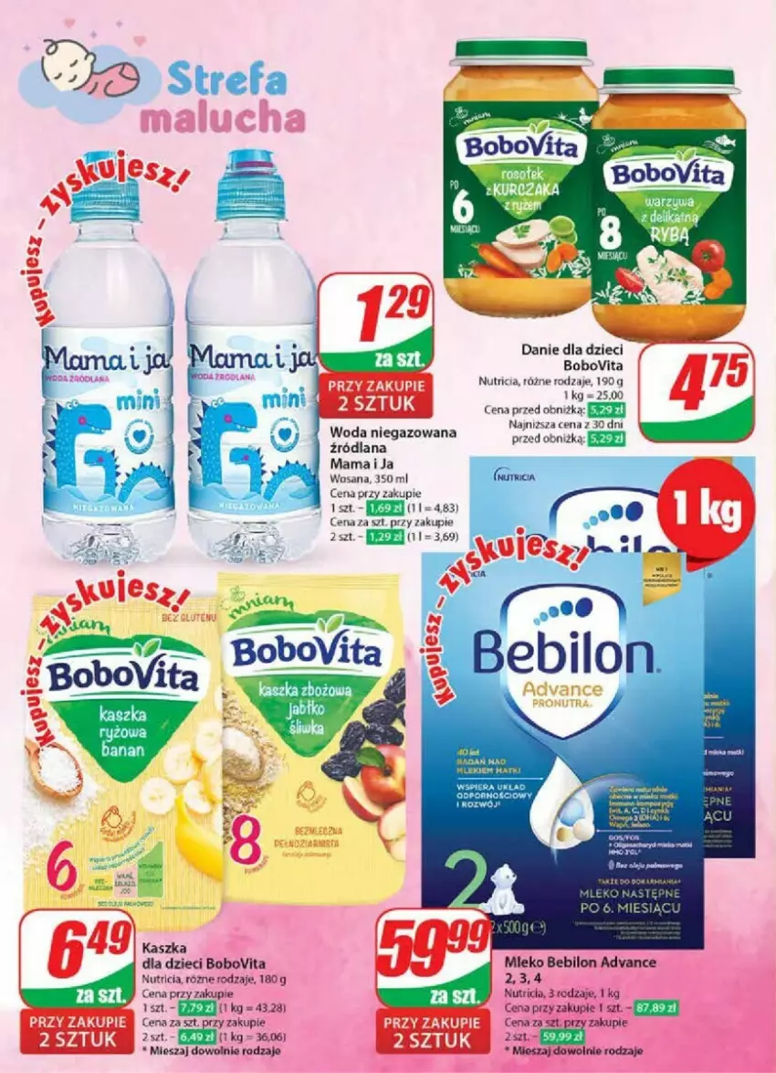 Gazetka promocyjna Dino - ważna 31.07 do 06.08.2024 - strona 63 - produkty: BEBILON, BoboVita, Danie dla dzieci, Dzieci, LANA, Mleko, Mleko Bebilon, Woda, Woda niegazowana, Wosana