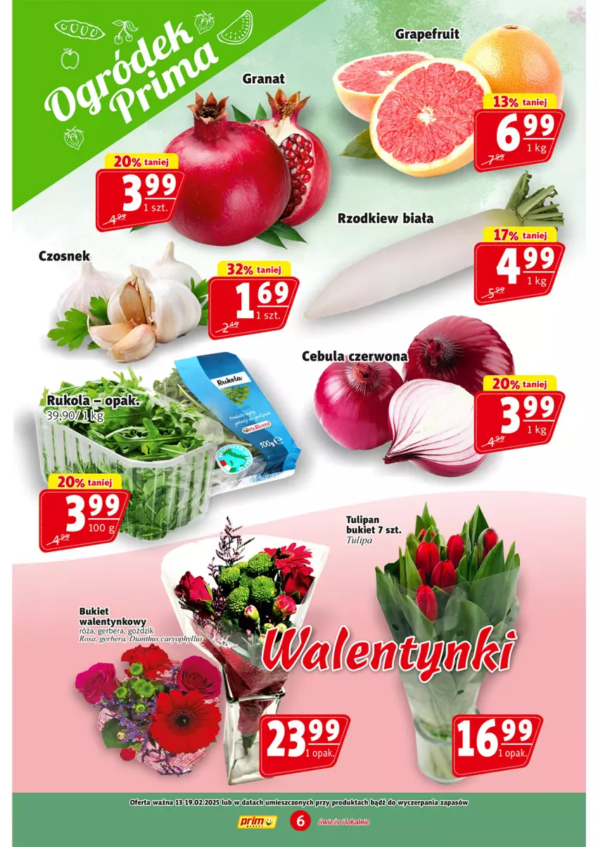 Gazetka promocyjna Prim Market - ważna 13.02 do 19.02.2025 - strona 6 - produkty: Bukiet, Gerber, Gra, Granat, Róża, Tulipan