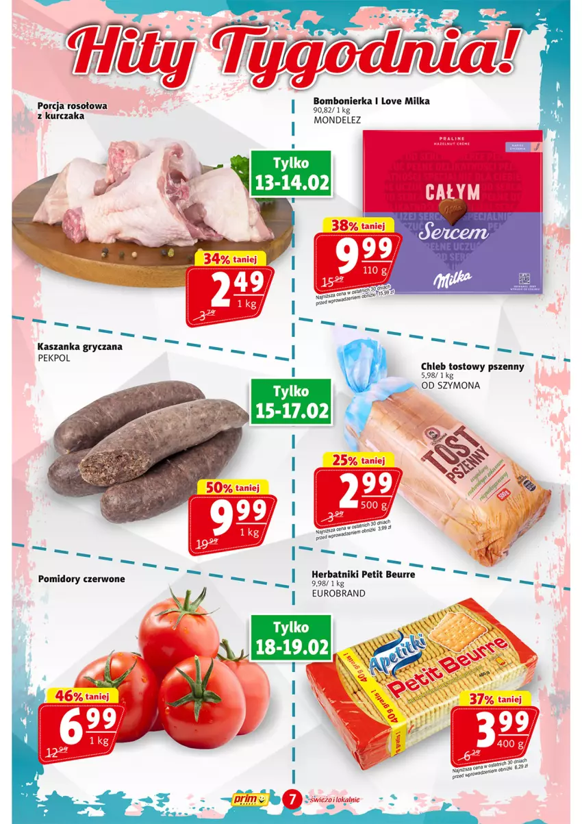 Gazetka promocyjna Prim Market - ważna 13.02 do 19.02.2025 - strona 7 - produkty: Chleb, Chleb tostowy, Gry, Kasza, Kaszanka, Kurczak, Pekpol, Pomidory, Por