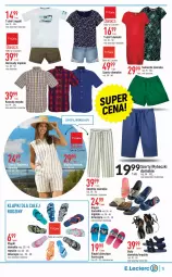 Gazetka promocyjna E Leclerc - Gazetka - ważna od 23.07 do 23.07.2022 - strona 15 - produkty: Klapki, Spódnica, Ryba, Buty, Szorty, Bermudy, Kosz, T-shirt, Koszula, Dzieci, Spodnie, Sukienka
