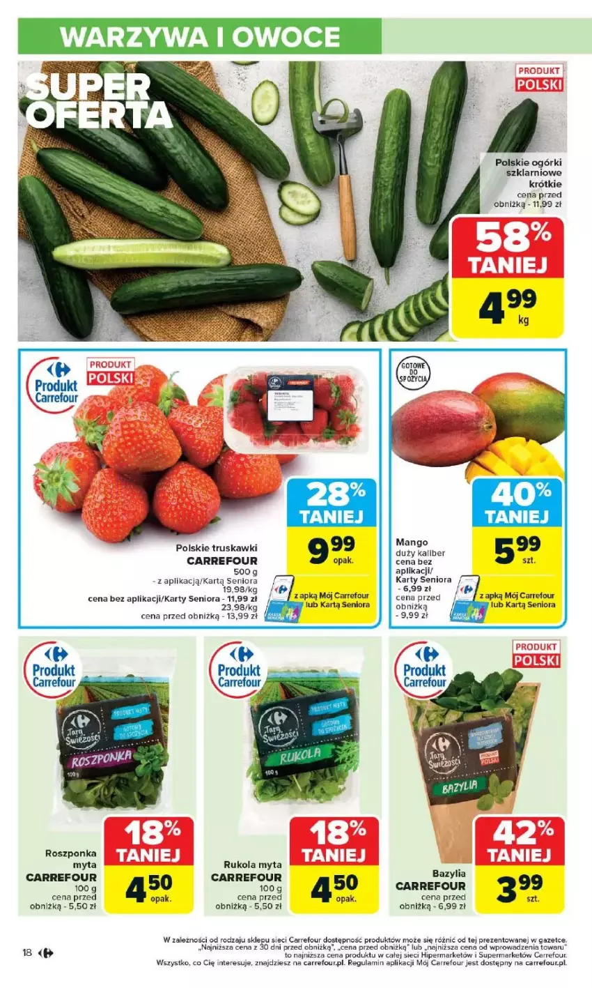 Gazetka promocyjna Carrefour - ważna 12.05 do 17.05.2025 - strona 13 - produkty: Fa, Roszponka, Rukola, Truskawki, Warzywa