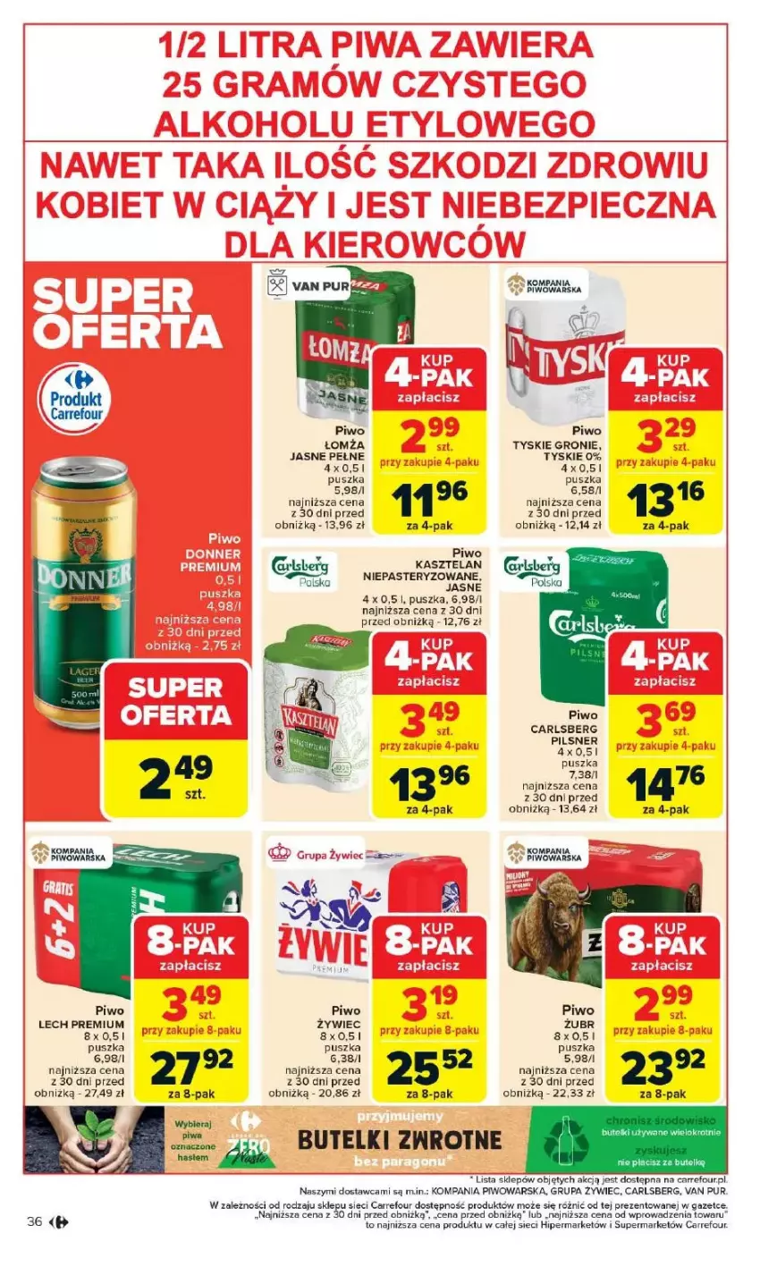 Gazetka promocyjna Carrefour - ważna 12.05 do 17.05.2025 - strona 32 - produkty: Carlsberg, Kasztelan, Lech Premium, Piwa, Piwo, Pur, Ser, Tyskie