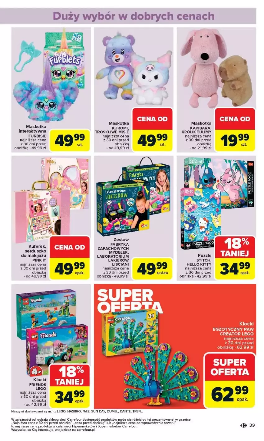 Gazetka promocyjna Carrefour - ważna 12.05 do 17.05.2025 - strona 36 - produkty: Fa, Hasbro, Klocki, Królik, Lakier, LEGO, Makijaż, Puzzle, Ser, Tera