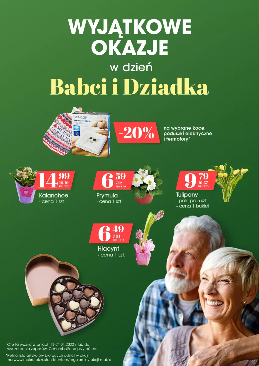 Gazetka promocyjna Makro - [Oferta specjalna] Dzień Babci i Dziadka - ważna 17.01 do 22.01.2022 - strona 2 - produkty: Bukiet, Kalanchoe, Koc, Prymula, Tulipan