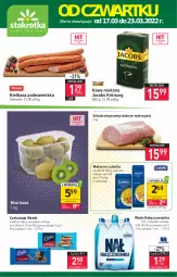 Gazetka promocyjna Stokrotka - Supermarket - Gazetka - ważna od 23.03 do 23.03.2022 - strona 1 - produkty: Lubella, Makaron, Nałęczowianka, Bell, Kawa mielona, Kawa, Kosz, Kiwi, Kiełbasa podwawelska, Jacobs Krönung, Wawel, Schab wieprzowy, Czekolada, Bella, Jacobs, Woda, Kiełbasa, Olewnik