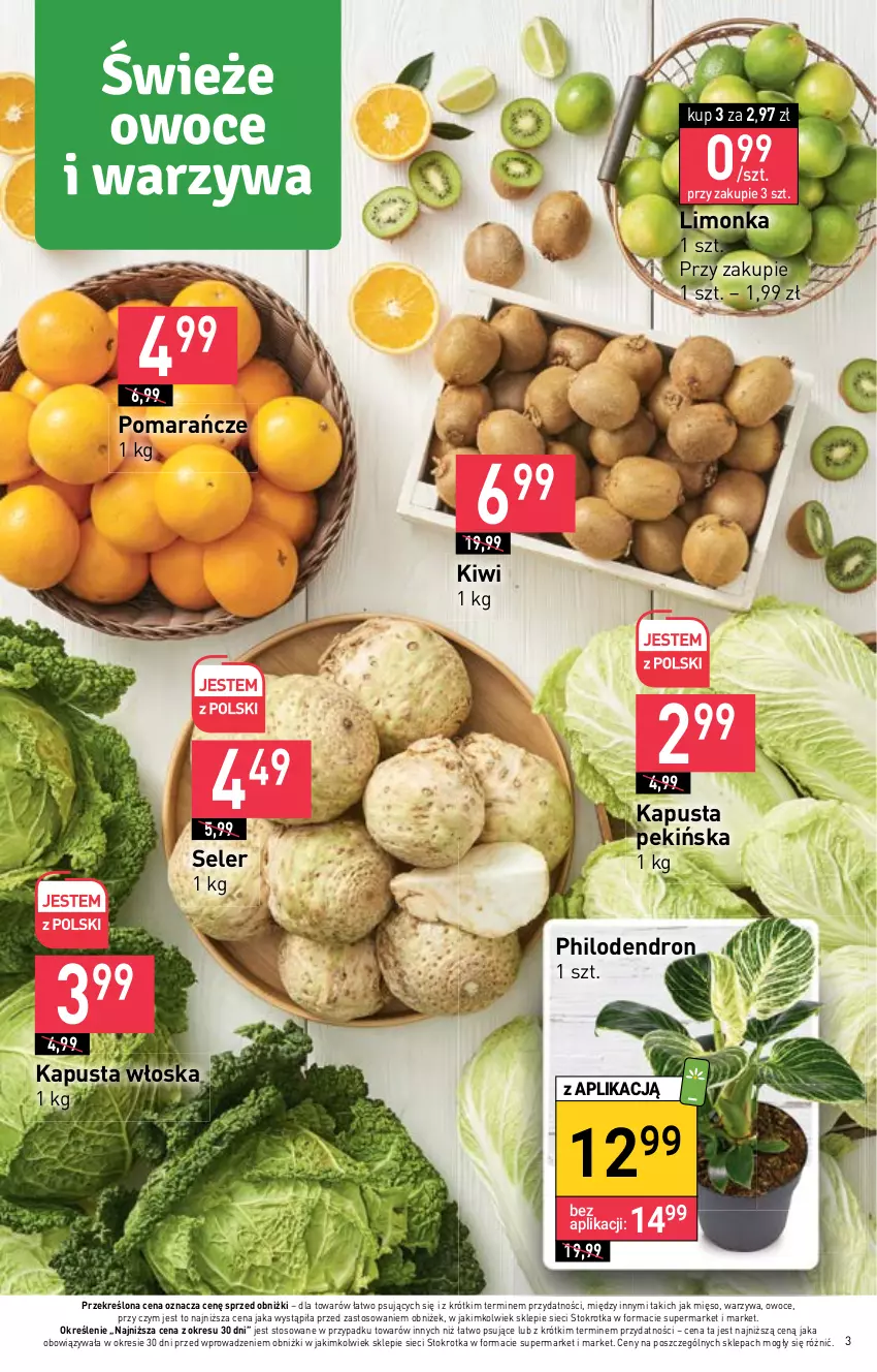 Gazetka promocyjna Stokrotka - Supermarket - ważna 02.02 do 08.02.2023 - strona 3 - produkty: Kiwi, Limonka, Mięso, Owoce, Pomarańcze, Warzywa