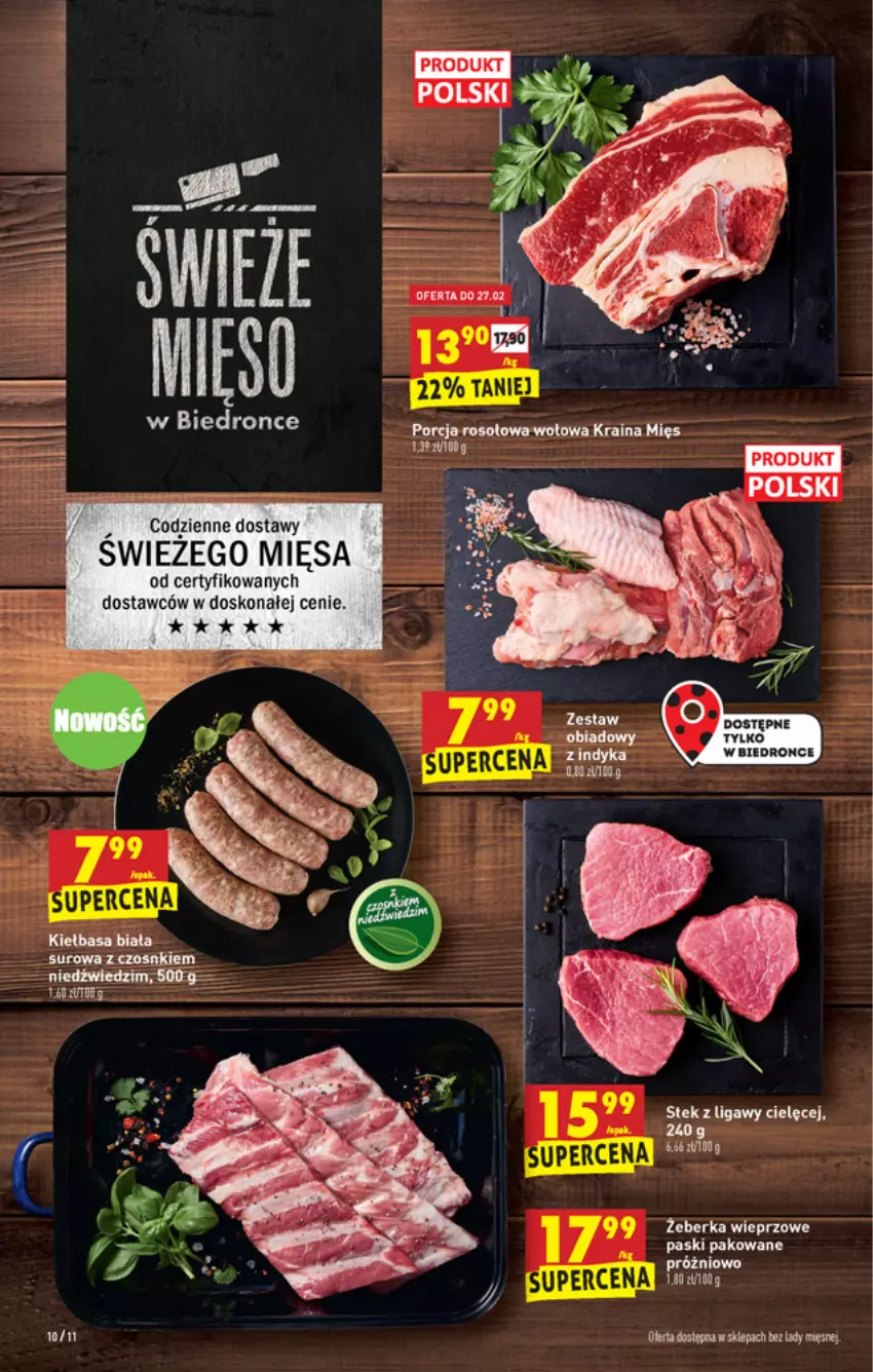 Gazetka promocyjna Biedronka - W tym tygodniu PN - ważna 25.02 do 03.03.2021 - strona 10 - produkty: Kiełbasa, Kiełbasa biała, Por, Stek