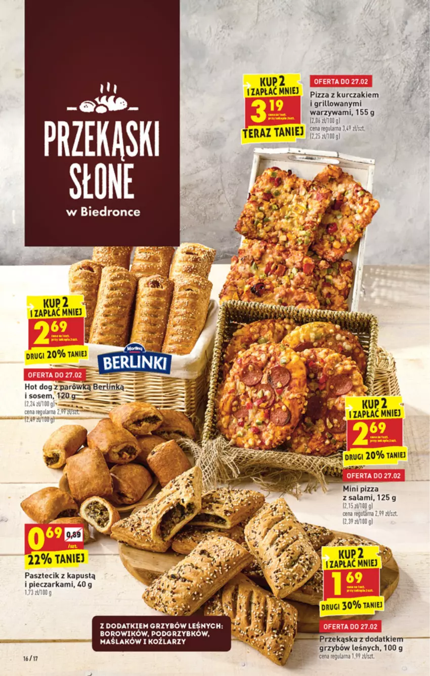 Gazetka promocyjna Biedronka - W tym tygodniu PN - ważna 25.02 do 03.03.2021 - strona 16 - produkty: Grill, Kapustą, Kurczak, Piec, Pieczarka, Pizza, Por, Salami, Sos, Warzywa