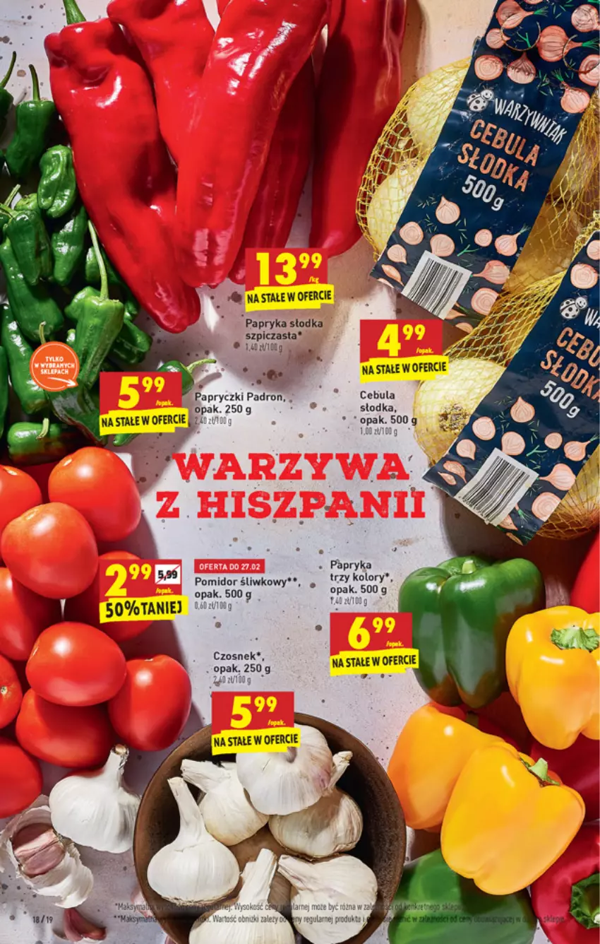 Gazetka promocyjna Biedronka - W tym tygodniu PN - ważna 25.02 do 03.03.2021 - strona 18 - produkty: Cebula, Czosnek, Papryka, Papryka słodka, Szpic