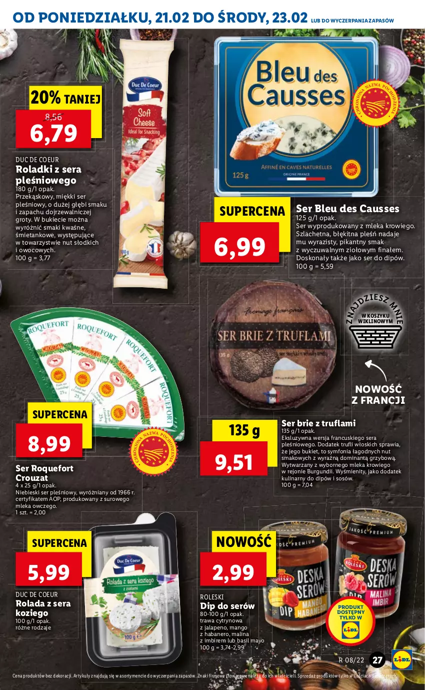 Gazetka promocyjna Lidl - GAZETKA - ważna 21.02 do 23.02.2022 - strona 27 - produkty: Bukiet, Imbir, Kosz, Rolada, Ser, Sos