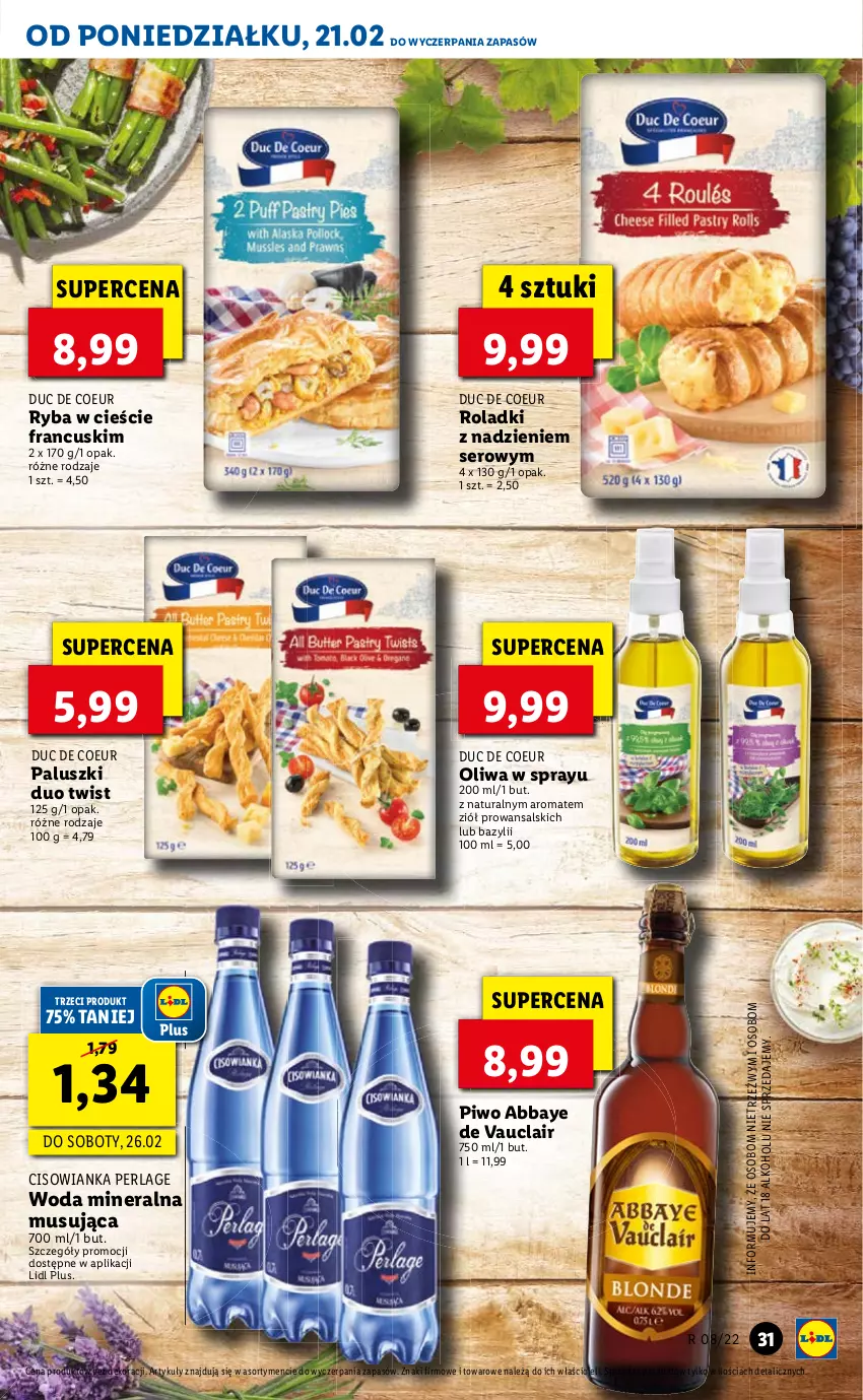 Gazetka promocyjna Lidl - GAZETKA - ważna 21.02 do 23.02.2022 - strona 31 - produkty: Piwo, Ser, Woda, Woda mineralna