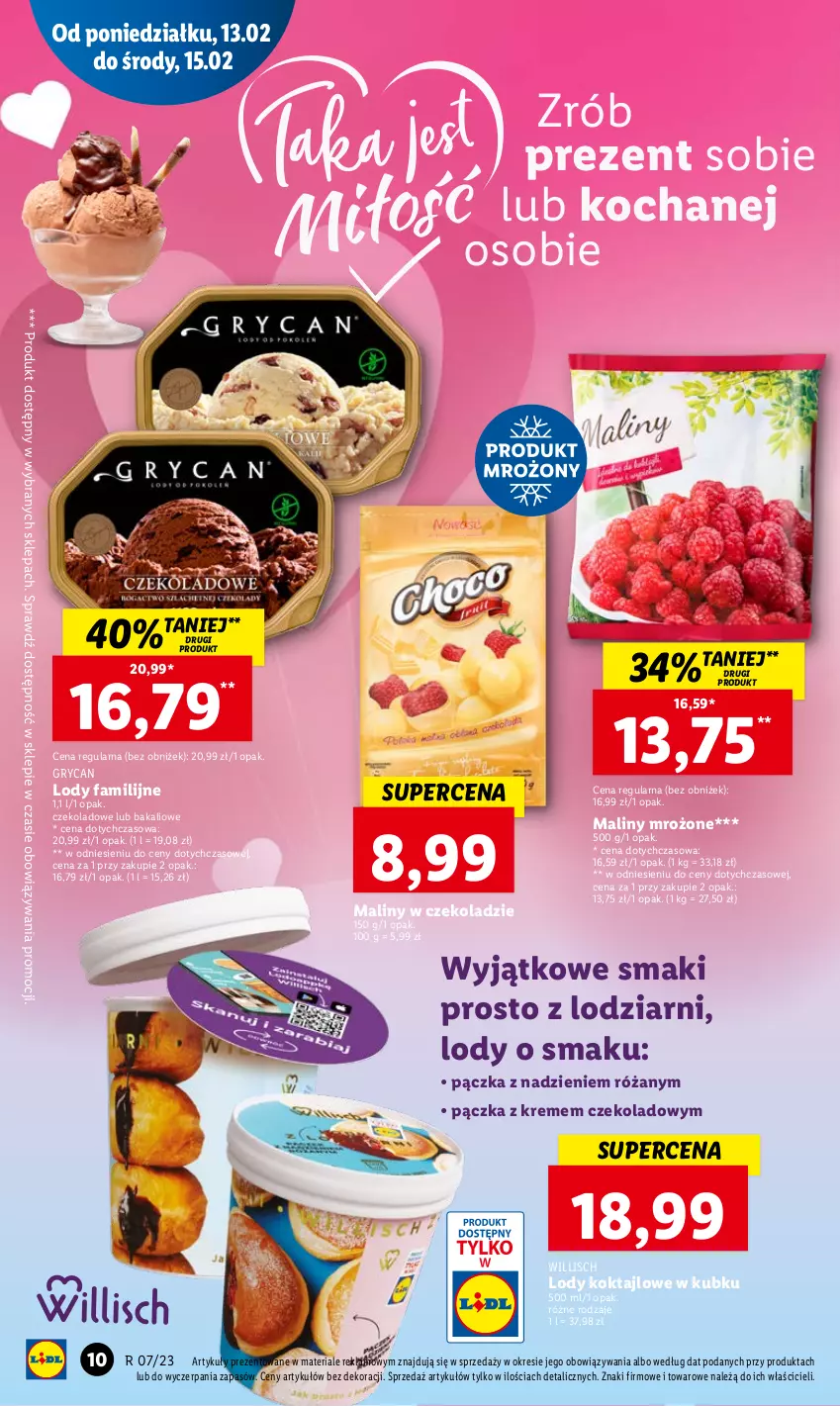 Gazetka promocyjna Lidl - GAZETKA - ważna 13.02 do 15.02.2023 - strona 10 - produkty: Fa, Gry, Koc, Lody, Maliny, Róża