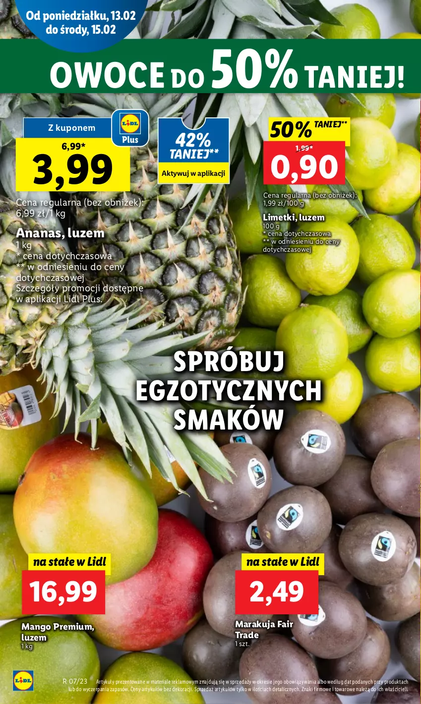 Gazetka promocyjna Lidl - GAZETKA - ważna 13.02 do 15.02.2023 - strona 16 - produkty: Ananas, Fa, Mango, Owoce