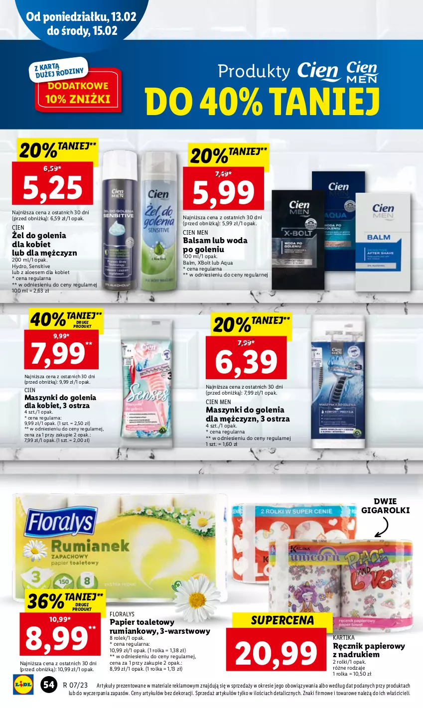 Gazetka promocyjna Lidl - GAZETKA - ważna 13.02 do 15.02.2023 - strona 56 - produkty: Flora, Papier, Papier toaletowy, Ręcznik, Rolki, Rum, Woda, Woda po goleniu