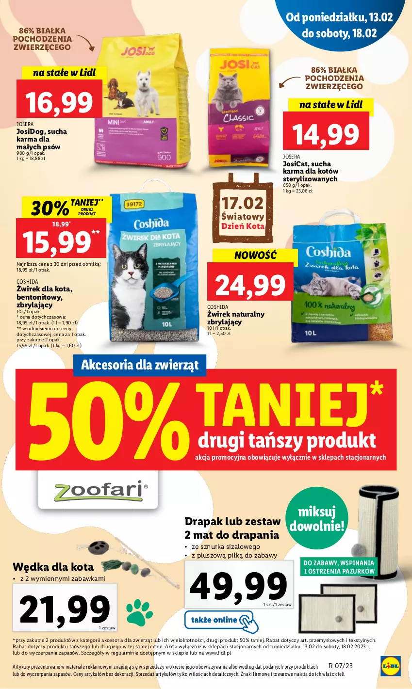 Gazetka promocyjna Lidl - GAZETKA - ważna 13.02 do 15.02.2023 - strona 59 - produkty: Drapak, Josera, Ser, Sucha karma, Zabawka