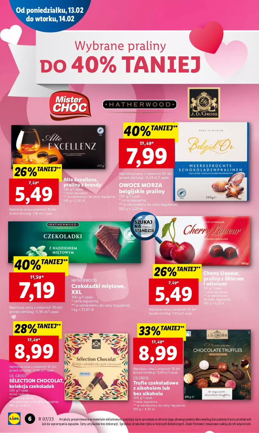 Gazetka promocyjna Lidl - GAZETKA - ważna 13.02 do 15.02.2023 - strona 6 - produkty: Alkohole, Brandy, LG, Likier, Owoce, Owoce morza, Praliny