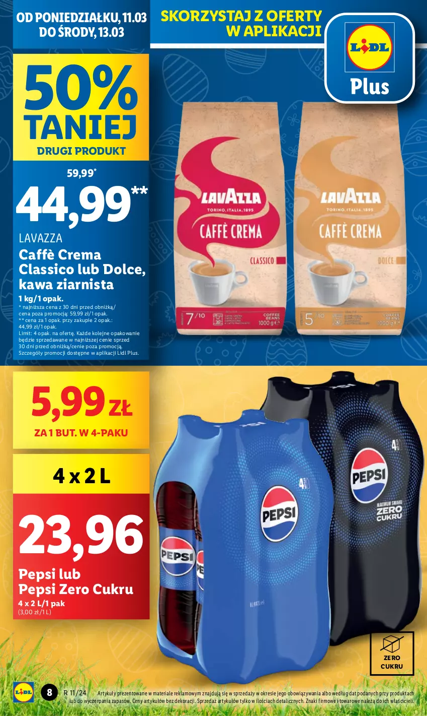 Gazetka promocyjna Lidl - GAZETKA - ważna 11.03 do 13.03.2024 - strona 10 - produkty: Kawa, Kawa ziarnista, Lavazza, Olej, Pepsi