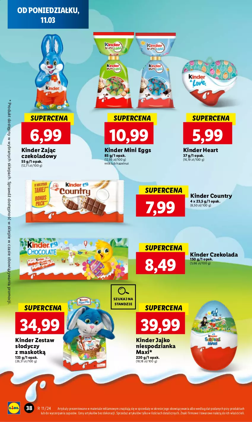 Gazetka promocyjna Lidl - GAZETKA - ważna 11.03 do 13.03.2024 - strona 46 - produkty: Czekolada, Kinder