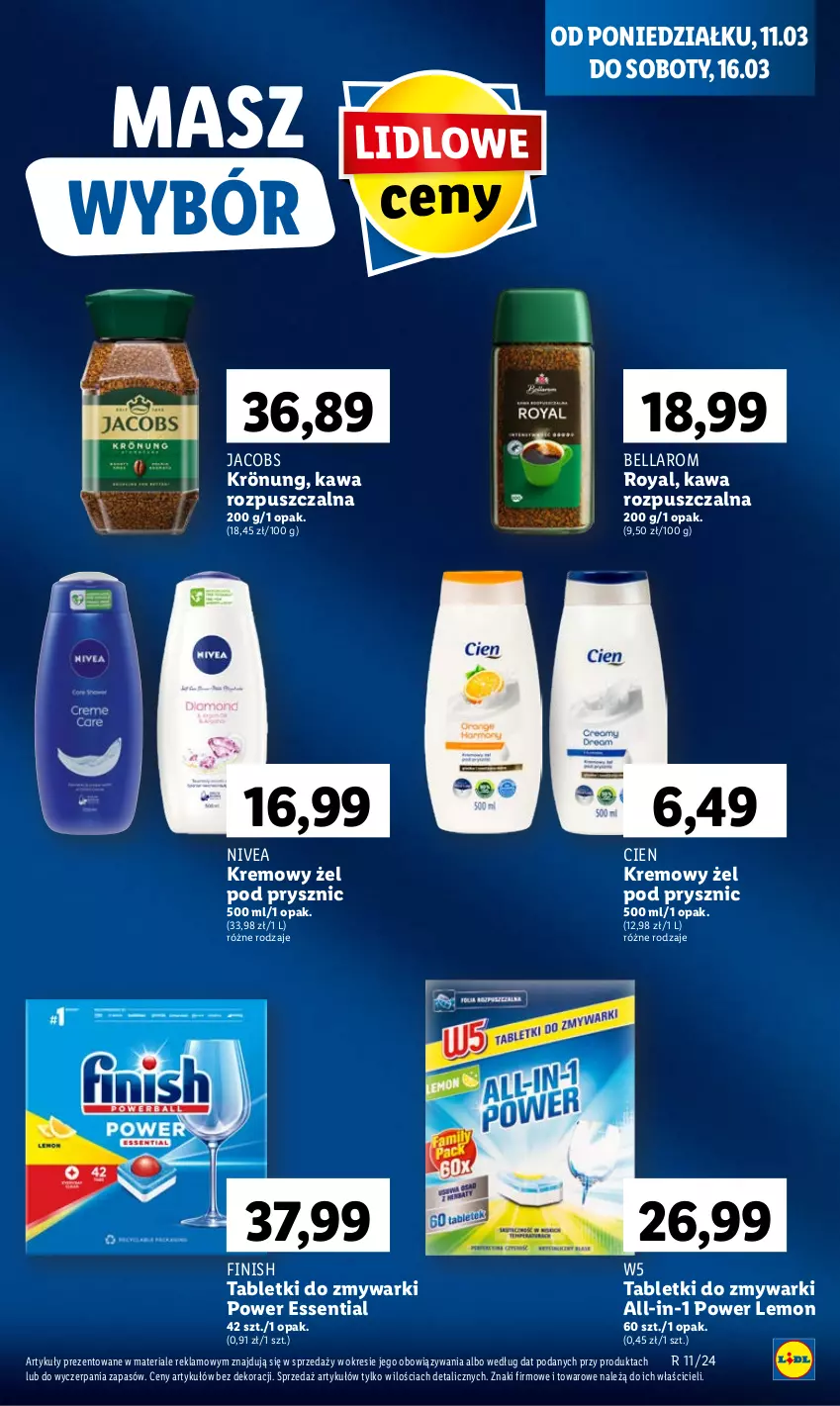 Gazetka promocyjna Lidl - GAZETKA - ważna 11.03 do 13.03.2024 - strona 61 - produkty: Bell, Bella, Finish, Jacobs, Kawa, Kawa rozpuszczalna, Nivea, Tablet, Tabletki do zmywarki, Zmywarki