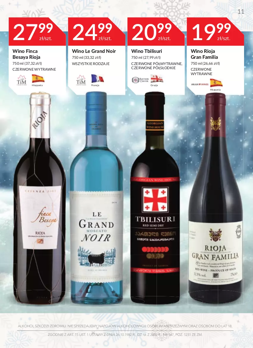 Gazetka promocyjna Stokrotka - Katalog Sylwester - ważna 27.12.2021 do 13.01.2022 - strona 11 - produkty: Fa, Gra, Rioja, Wino