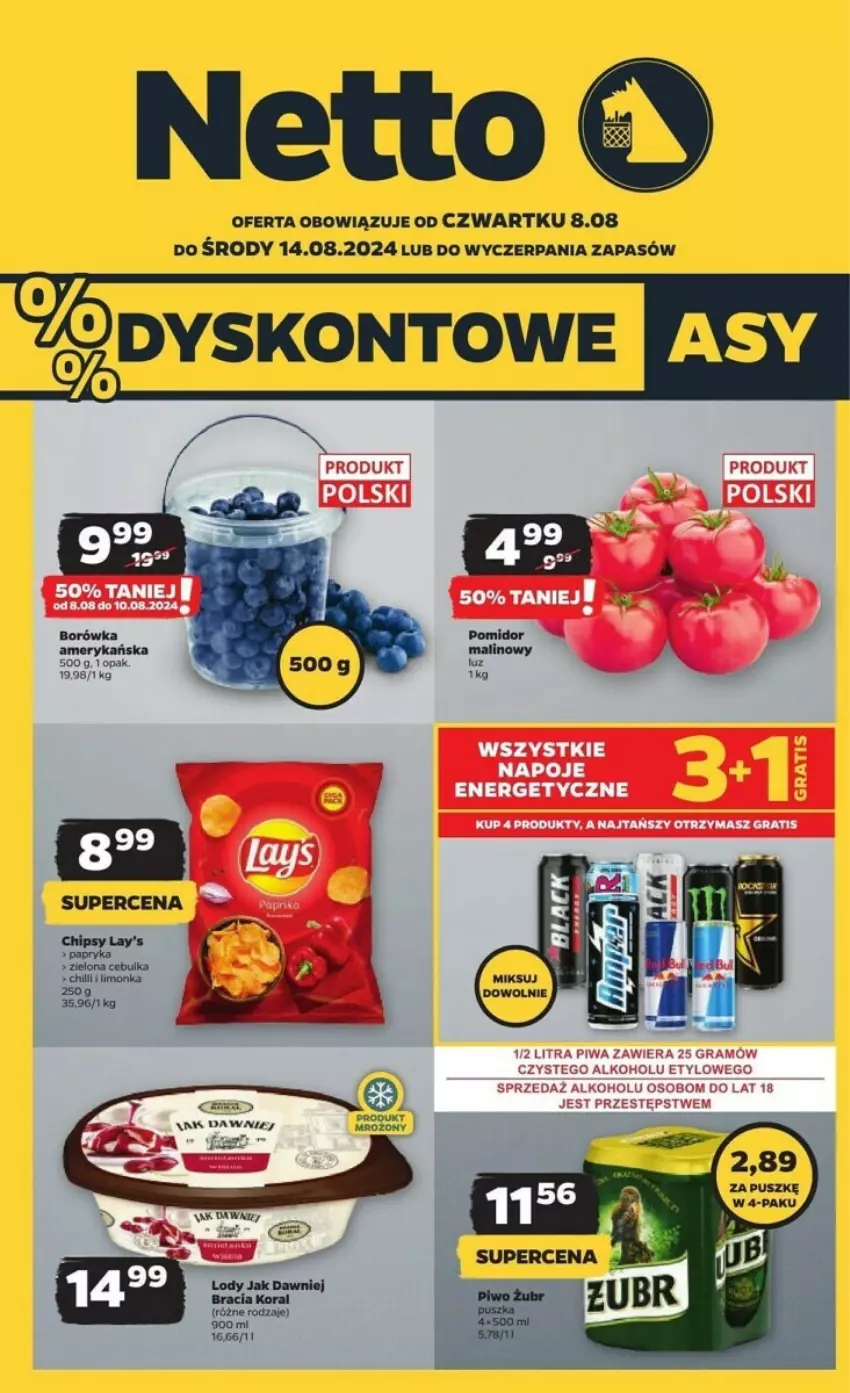 Gazetka promocyjna Netto - ważna 08.08 do 13.08.2024 - strona 1 - produkty: Gra, Limonka, Piwa