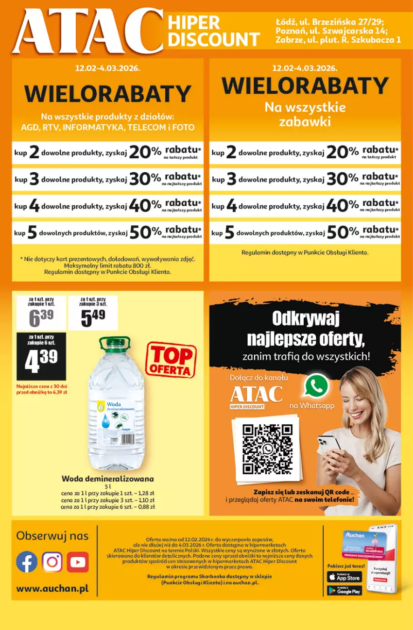 Gazetka promocyjna Auchan - ATAC Hiper Discount - ważna 12.02 do 04.03.2026 - strona 4 - produkty: Fa, Gra, Ser, Telefon, Tera, Top, Woda