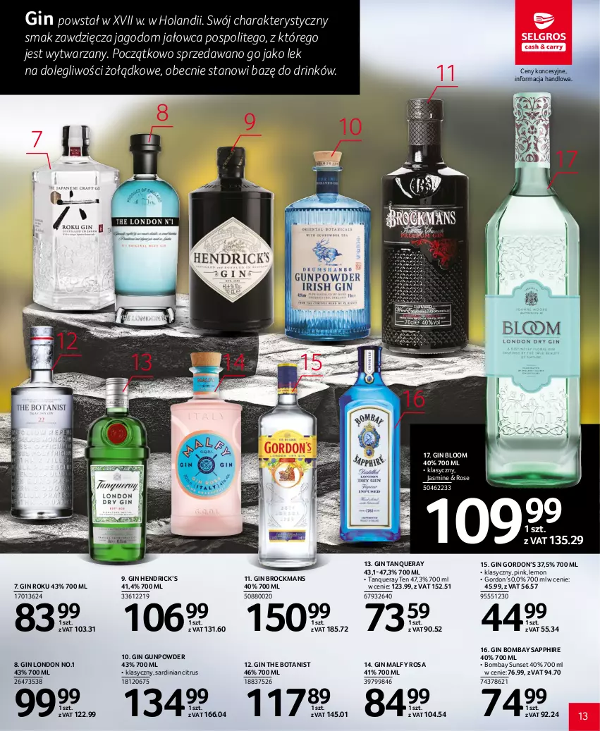 Gazetka promocyjna Selgros - Katalog Alkohole - ważna 16.03 do 29.03.2023 - strona 13 - produkty: Gin