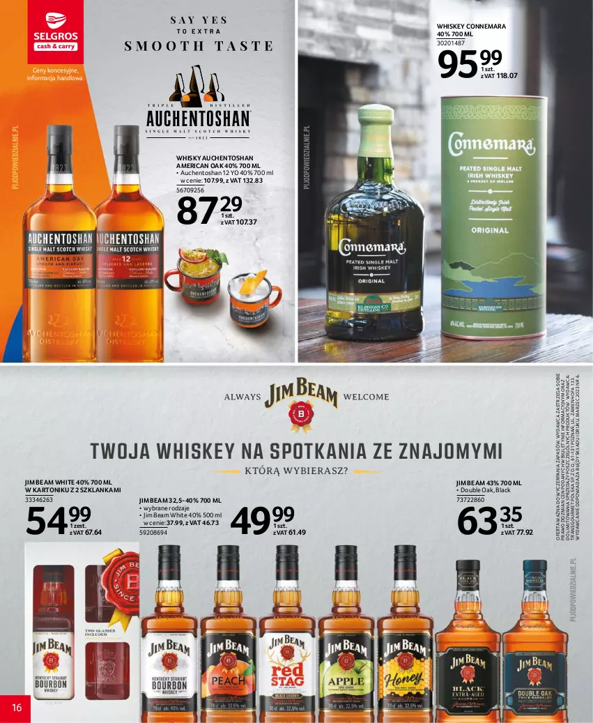 Gazetka promocyjna Selgros - Katalog Alkohole - ważna 16.03 do 29.03.2023 - strona 16 - produkty: Fa, Jim Beam, Lack, Szklanka, Tonik, Tran, Whiskey, Whisky
