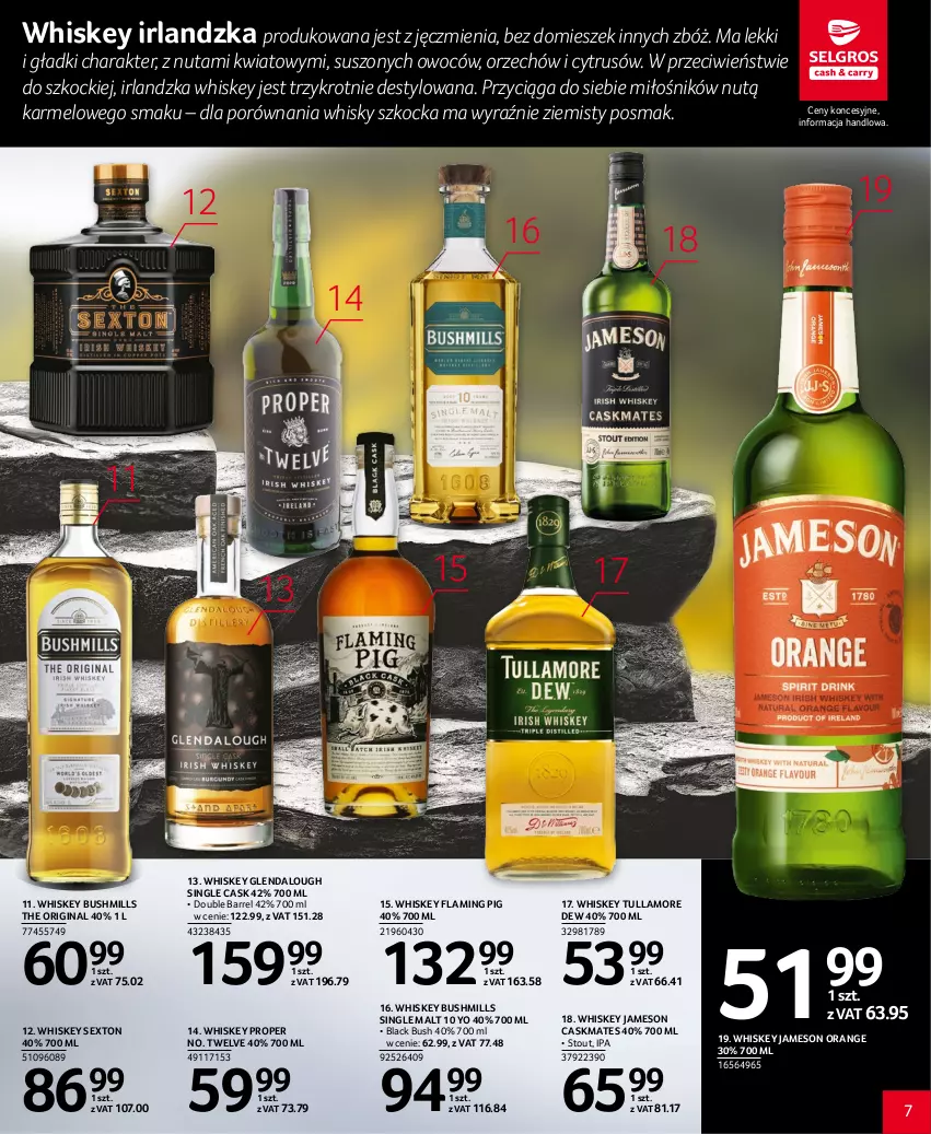 Gazetka promocyjna Selgros - Katalog Alkohole - ważna 16.03 do 29.03.2023 - strona 7 - produkty: Bushmills, Gin, Jameson, Koc, Lack, Por, Tullamore Dew, Whiskey, Whisky