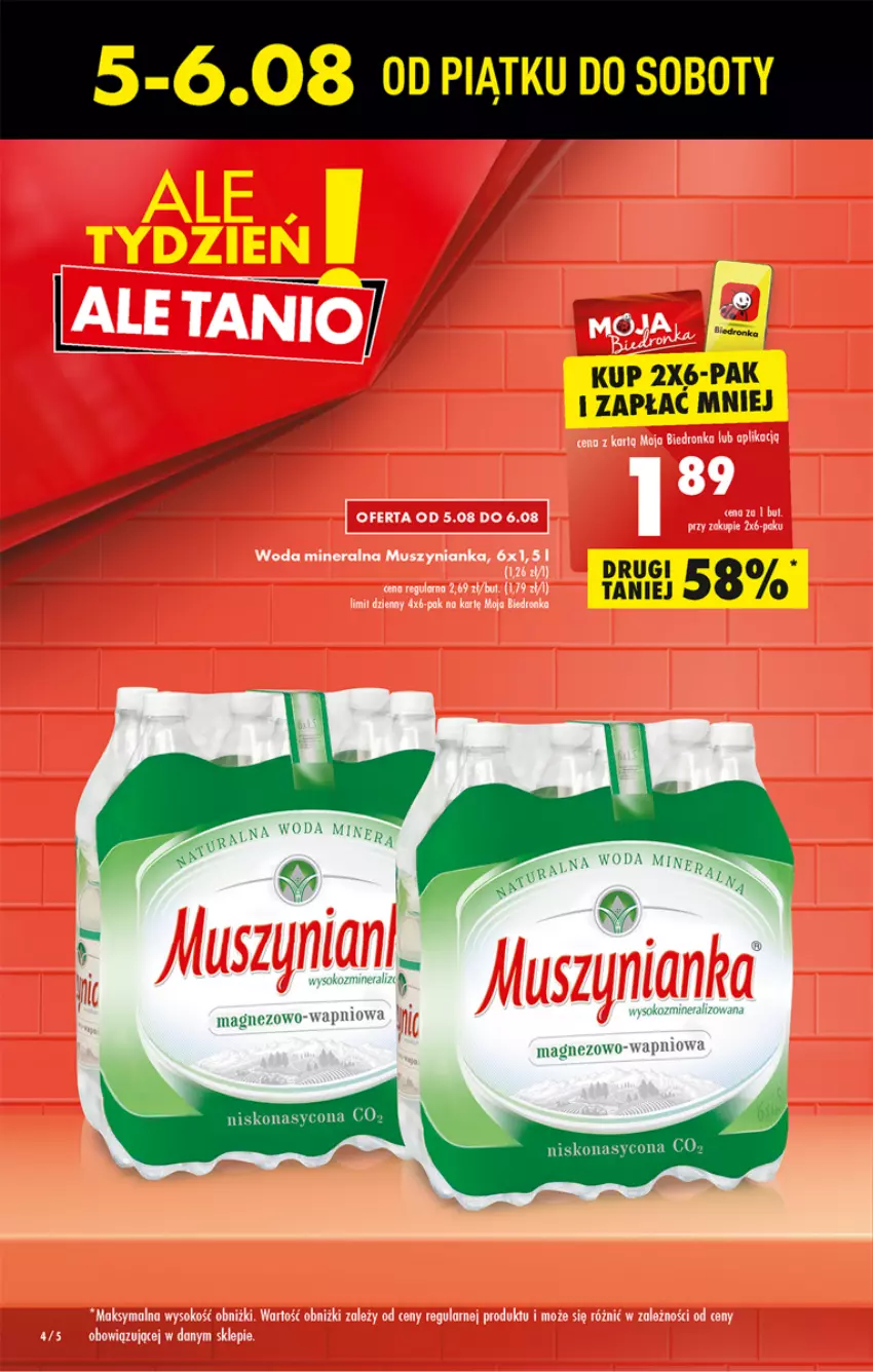 Gazetka promocyjna Biedronka - W tym tygodniu - ważna 04.08 do 10.08.2022 - strona 4 - produkty: Mus, Muszynianka, Sok, Woda, Woda mineralna