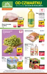 Gazetka promocyjna Stokrotka - Market - Gazetka - ważna od 19.04 do 19.04.2023 - strona 1 - produkty: Kurczak, Makaron, Krakus, Warzywa, Sok, Gra, Mlekovita, Szynka, Winogrona, Olej rzepakowy, Owoce, Wino, Olej, Olma, Mięso, Mleko